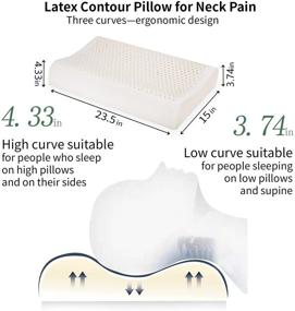 img 1 attached to 🌙 Premium Extra Soft Talalay Latex Pillow with 100% Cotton Cover - Plushy Comfort for Back, Side, and Stomach Sleepers, Relieves Shoulder and Neck Pain
