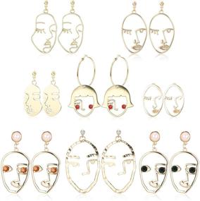 img 4 attached to Florideco Statement Earrings Novelty Abstract