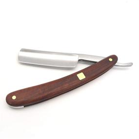 img 2 attached to 🪒 LEYMIGA Men's Straight Edge Razor Kit - Shave Ready Barber Razor, Vintage Manual Razor Blade with Japanese Carbon Steel & Antique Wood Handle - 5/8", Gift Package