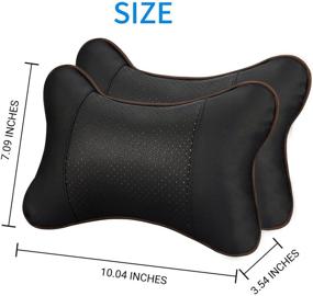 img 2 attached to 🚘 GUSODOR Car Neck Pillow Set: Breathable Auto Head Neck Rest Cushion for Ultimate Neck Support and Relaxation, Set of 2 [Black]