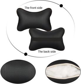 img 1 attached to 🚘 GUSODOR Car Neck Pillow Set: Breathable Auto Head Neck Rest Cushion for Ultimate Neck Support and Relaxation, Set of 2 [Black]