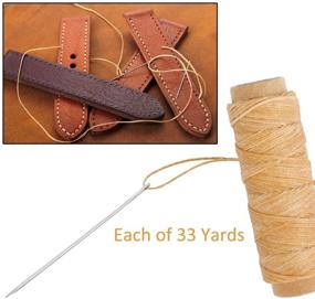 img 1 attached to 🧵 JANYUN 792 Yards Leather Sewing Waxed Flat Cord Thread - 24 Colors for Leather Craft DIY Supplies, 33 Yards Each