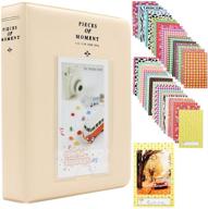 📷 ablus 64-pocket mini photo album for fujifilm instax mini cameras & name cards: organize memories in beige logo