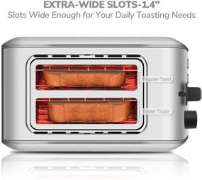 img 1 attached to 🍞 CUSIBOX 2 Slice Toaster: Wide Slot Stainless Steel Toaster with 7 Browning Settings, REHEAT/DEFROST/CANCEL Function, 750W, ST013