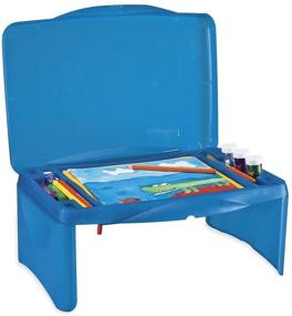 img 4 attached to 🔵 Удобный складной лаптоп-стол в синем цвете: универсальное и портативное рабочее пространство