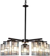 💡 tiffany chandelier light fixtures - artzone 5-light stained glass pendant light for living dining room логотип