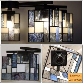 img 2 attached to 💡 Tiffany Chandelier Light Fixtures - ARTZONE 5-Light Stained Glass Pendant Light for Living Dining Room