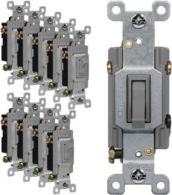 img 4 attached to 💡 ENERLITES 10 Pack 83150-GR-3-Way Toggle Light Switch, Single Pole, 15A 120-277V, Grounding Screw, UL Listed, Residential Grade, Gray