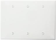 🔳 leviton pj33-w midway size 3-gang blank wallplate, white - made from durable high impact thermoplastic logo