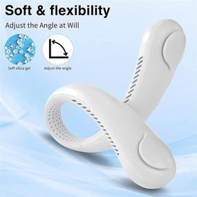 img 1 attached to Stay Cool Anywhere with Portable Neck Fan – USB Rechargeable, Hands-Free Mini Fan with 3 Speeds – Perfect for Office, Outdoor & Travel (White)