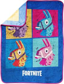 img 3 attached to 🦙 Fortnite Blue Llama Travel Blanket - Warhol Design, Fade Resistant Super Soft Plush Fleece - Official Fortnite Product (40 x 50 inches)