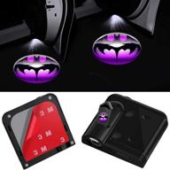 enhance your car's aesthetics with 3d ghost shadow emblems wireless door sensor lights (2pcs) - no drilling! led laser door shadow light welcome projector lamps for ford, audi, vw, dodge, toyota, honda (purple bat) logo