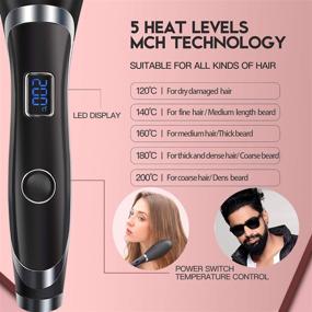 img 3 attached to 🔥 Veru ETERNITY Hair Straightening Brush: Fast MCH Ceramic Heated Ionic Hair Straightener Brush with LED Display - Tangle-Free, Frizz-Free Straightening for Hair and Beard