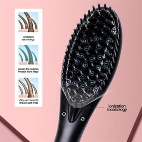 img 2 attached to 🔥 Veru ETERNITY Hair Straightening Brush: Fast MCH Ceramic Heated Ionic Hair Straightener Brush with LED Display - Tangle-Free, Frizz-Free Straightening for Hair and Beard