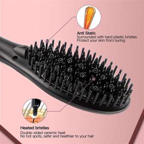 img 1 attached to 🔥 Veru ETERNITY Hair Straightening Brush: Fast MCH Ceramic Heated Ionic Hair Straightener Brush with LED Display - Tangle-Free, Frizz-Free Straightening for Hair and Beard