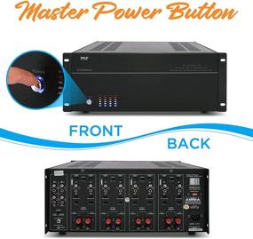 img 3 attached to 🔊 Powerful 8000 Watt 4-Ch. Bridgeable Switches Multi-Zone Stereo Amplifier with Speaker Selector Volume Control & LED Audio Level Display - Pyle PT8000CH - 19" Rack Mount