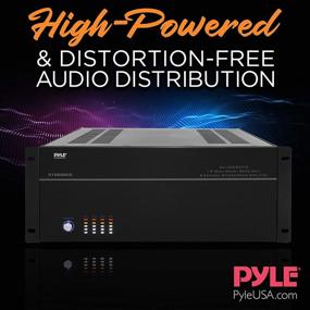img 1 attached to 🔊 Powerful 8000 Watt 4-Ch. Bridgeable Switches Multi-Zone Stereo Amplifier with Speaker Selector Volume Control & LED Audio Level Display - Pyle PT8000CH - 19" Rack Mount