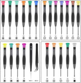 img 2 attached to 🔧 Универсальный набор магнитных прецизионных отверток 24 штуки - идеальный для ремонта очков, часов, телефонов, компьютеров, планшетов и ювелирных изделий.