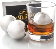 🥃 whiskey gifts for men: set of 2 stainless steel ice balls, bar accessories, perfect birthday ideas for him - boyfriend, husband. unique, reusable ice cubes - cool stuff for dad! logo