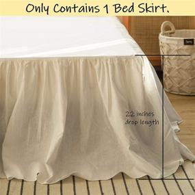 img 1 attached to 🛏️ BISELINA 22-Inch Queen Size French Linen Bed Skirt with Pleated Frills - Natural Flax Cotton Blend Dust Ruffle in Soft White - Cozy Farmhouse Bedding