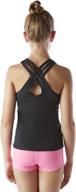 enhanced support braided tank top with integrated gentle bra shelf liner - ideal for dance, gym, yoga, and cheerleading! logo