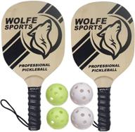 🏓 wolfe wooden pickleball paddle set - premium table tennis racket with ultra cushion grip and durable 7-plywood - ideal for beginner players, includes (4) balls логотип