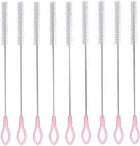 img 4 attached to Set of 10 Pink Nylon Straw Brushes, 7.5-inch x 1/3-inch, Tube Cleaners