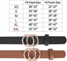img 1 attached to Fashion Designer Skinny Leather Double Women's Accessories for Belts