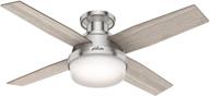 🔦 efficient hunter dempsey ‎50282 indoor low profile ceiling fan: 44 inch with led light & remote control логотип