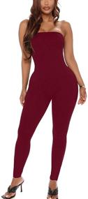 img 2 attached to 👗 Stylish and Chic: GOBLES Sleeveless Shoulder Bodycon Jumpsuits for Women