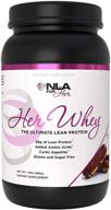 🍫 nla her whey protein (chocolate eclair) - 2.2 lbs - lean whey isolate for women - with aminos &amp; vitamins, recovery, builds lean muscle, curbs appetite (30 servings, 21g protein each, or 18 extra large servings, 28g protein each) logo