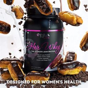 img 2 attached to 🍫 NLA Her Whey Protein (Chocolate Eclair) - 2.2 lbs - Lean Whey Isolate for Women - with Aminos &amp; Vitamins, Recovery, Builds Lean Muscle, Curbs Appetite (30 Servings, 21g Protein each, or 18 Extra Large Servings, 28g Protein each)