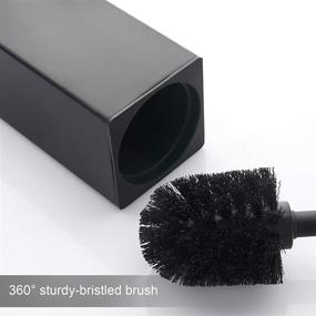 img 2 attached to Black Stainless Steel BGL Square Toilet Brush with Holder - Rubber Painted Toilet Bowl Brush and Holder for Bathroom, 2 Cleaner Heads