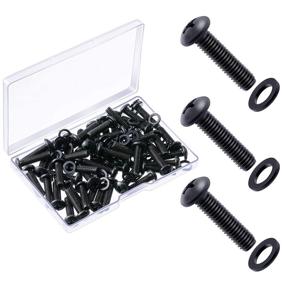 img 4 attached to Pack of 50 Standard Size 10/32 Rack Screws with Washers - Black for Rack Mounting Servers, Routers, Cabinets, and Enclosures - 3/4 Inch Length