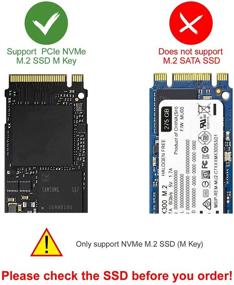 img 3 attached to 💽 Alxum Aluminum Alloy M.2 NVME SSD Enclosure, USB 3.1 Gen 2 10Gbps Adapter, PCIe NVME M Key Reader ASM2362, Support for 2230/2242/2260/2280 SSD, UASP & Trim, Includes USB Type-A & C Cable