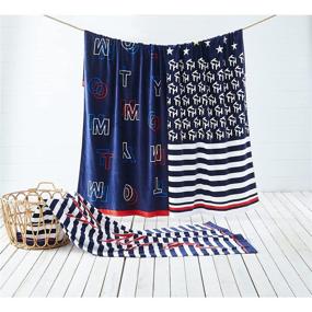 img 1 attached to 🏖️ Tommy Hilfiger American Remix Beach Towel - Vibrant 36x70 inch Multicolor Design!