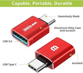 img 3 attached to 🔌 Адаптер USB C к USB 3.0 высокой скорости - 2 шт. - OTG адаптер типа C для MacBook, Dell XPS, Pad Pro и больше (красный)