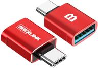 🔌 high-speed usb c to usb 3.0 adapter - 2 pack - otg type c adapter for macbook, dell xps, pad pro and more (red) logo