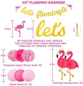 img 2 attached to Whaline 15PCS Flamingo Party Honeycomb Decoration Set: Pink Paper Fans, Pom Poms, Flowers, Lanterns & Gold Flamingo Banner – Perfect for Hawaii Summer, Beach Luau Party, Birthday, Baby Shower, Wedding Decor!