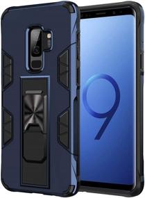 img 4 attached to 📱 Blue Samsung Galaxy S9 Plus Case - Military Grade Shockproof with Kickstand, Magnetic Car Mount, Heavy Duty Protection for Galaxy S9+ Phone