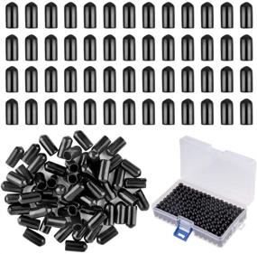 img 4 attached to 🍾 Pack of 200 Black Rubber Pour Spout Dust Covers with Box for Liquor Bottles - WXJ13