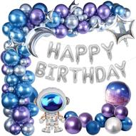 109pcs winrayk outer space birthday party decoration kit - metallic balloon garland arch with happy birthday galaxy rocket astronaut moon star foil balloons for boy kid birthday party supplies - seo logo