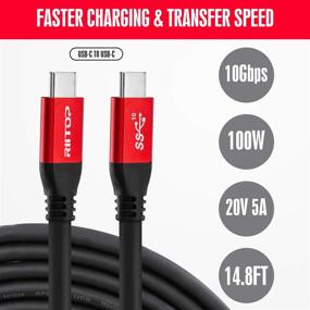 img 3 attached to 🔌 RIITOP Кабель USB C к C 4.5м/14.8FT - Кабель с зарядкой SuperSpeed 10Gbps для игровой консоли, цифровой камеры, Oculus Quest 2 Link