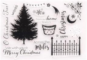 img 4 attached to 🎄 Премиум прозрачные резиновые штампы: Праздничные новогодние украшения "С Рождеством", Веселые пожелания, Граница из снежинок и цветов - идеально подходят для создания открыток, скрапбукинга и рождественских поделок.