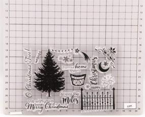 img 1 attached to 🎄 Премиум прозрачные резиновые штампы: Праздничные новогодние украшения "С Рождеством", Веселые пожелания, Граница из снежинок и цветов - идеально подходят для создания открыток, скрапбукинга и рождественских поделок.