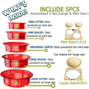 img 2 attached to 🥪 5 PCS Sandwich Maker Sets with Sandwich Cutter Press, YUMKT Uncrustable Pancake Cookie Bread Sandwich Cutter and Sealer for Kids, Girls, Boys | Red Sandwich Makers & Panini Presses