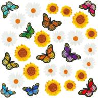 🦋 30-piece butterfly patch, daisy & sunflower iron-on appliques, sew-on embroidered patch for backpacks, shoes, jackets, clothes, jeans - repair patch logo