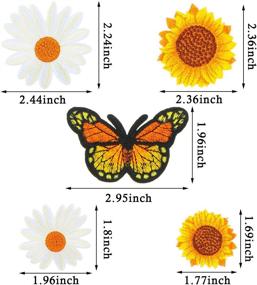 img 3 attached to 🦋 30-Piece Butterfly Patch, Daisy & Sunflower Iron-On Appliques, Sew-On Embroidered Patch for Backpacks, Shoes, Jackets, Clothes, Jeans - Repair Patch