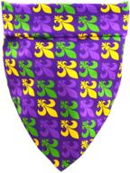 🎉 vibrant mardi gras dog bandana for a festive new orleans carnival - fleur de lis purple pet puppy collar scarf logo