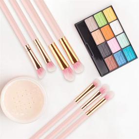 img 1 attached to 💄 Logiverl 15-Piece Eye Makeup Brushes Set: Eyeshadow & Eyebrow Brushes, Including Mini Fan Brush, with Pink Wooden Handles